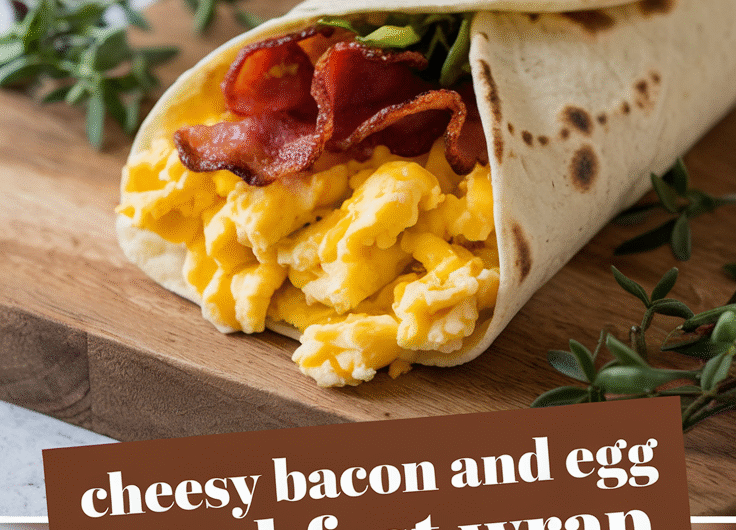 Cheesy Bacon and Egg Breakfast Wrap