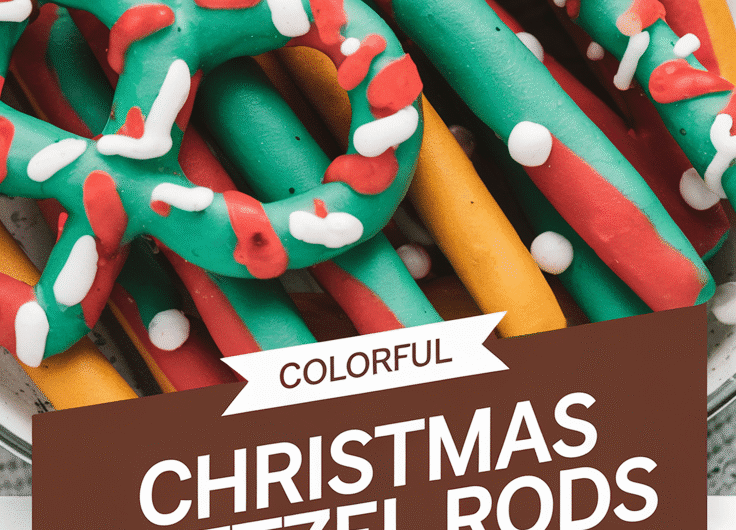 Colorful Christmas Pretzel Rods