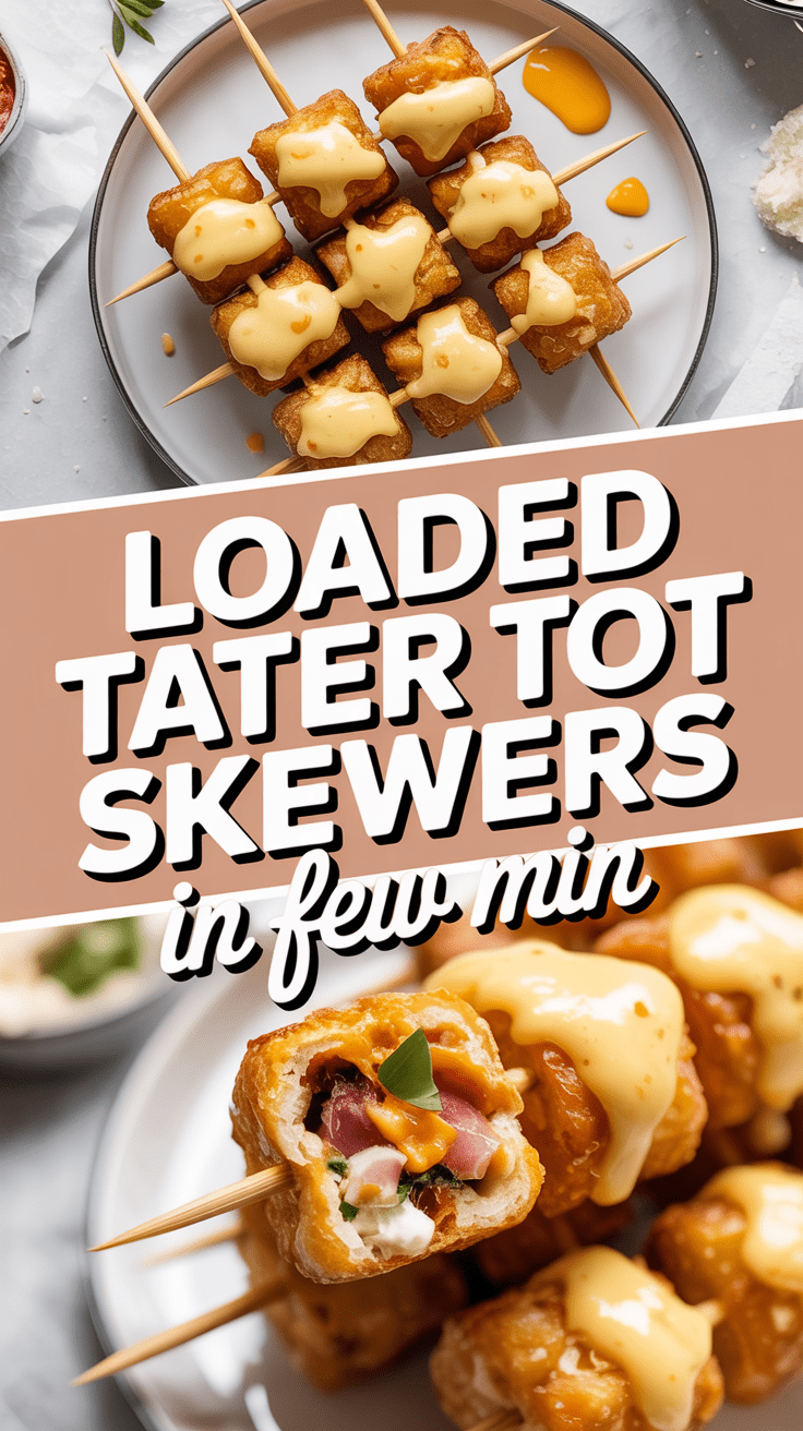 Loaded Tater Tot Skewers