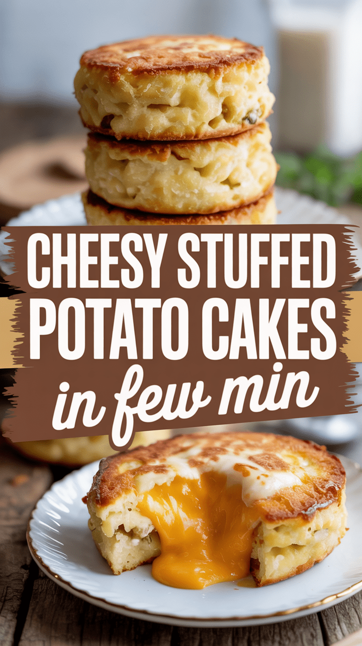 Cheesy Stuffed Potato Cakes Recipe