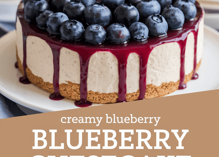 Creamy Blueberry Cheesecake with Sauce