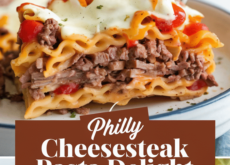 Philly Cheesesteak Pasta Delight