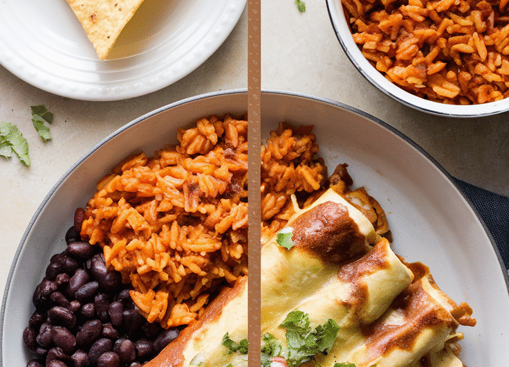 Queso Chicken Enchiladas Bake