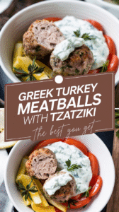Greek Turkey Meatballs with Tzatziki