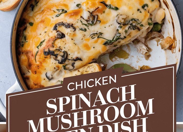 Chicken Spinach Mushroom Oven Dish