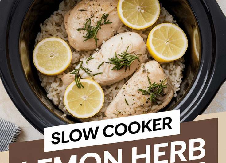 Slow Cooker Lemon Herb Chicken and Rice