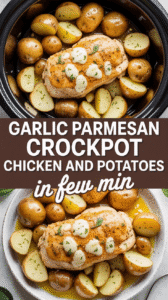 Garlic Parmesan Crockpot Chicken and Potatoes