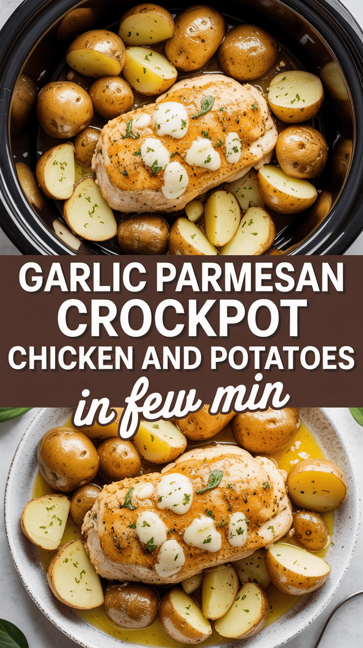 Garlic Parmesan Crockpot Chicken and Potatoes