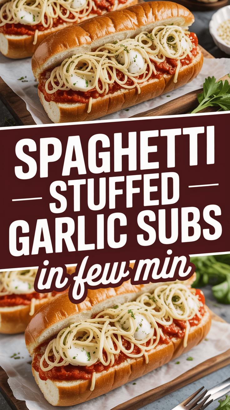 Spaghetti Stuffed Garlic Subs