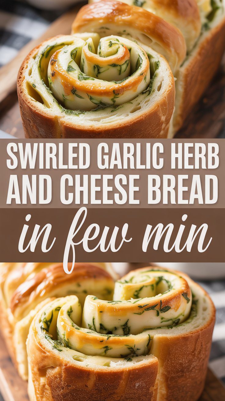 Swirled Garlic Herb And Cheese Bread