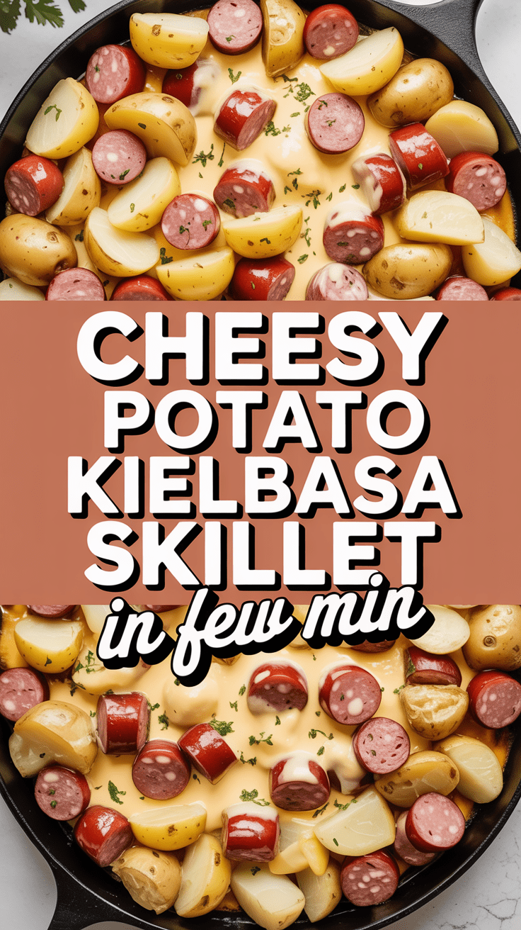 Cheesy Potato Kielbasa Skillet