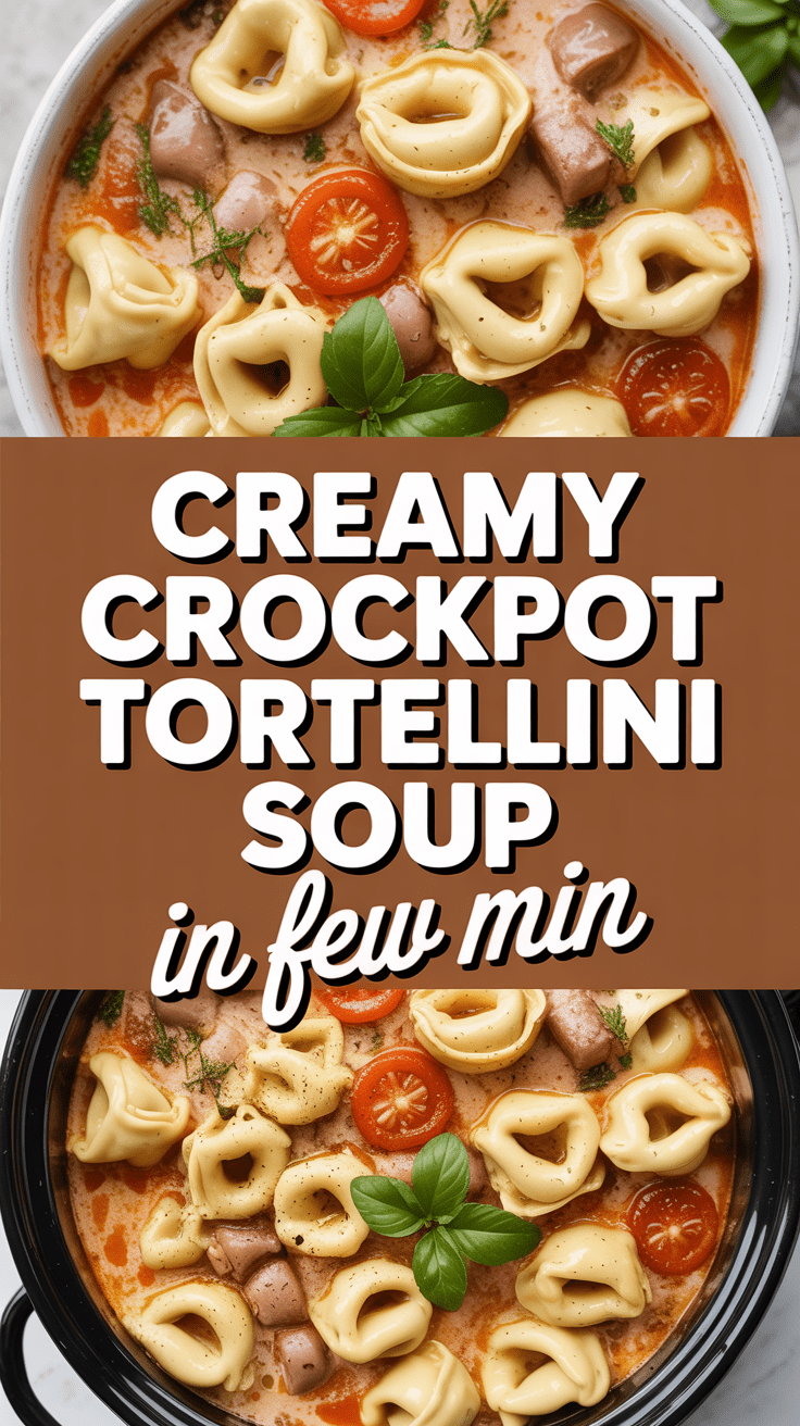 Creamy Crockpot Tortellini Soup