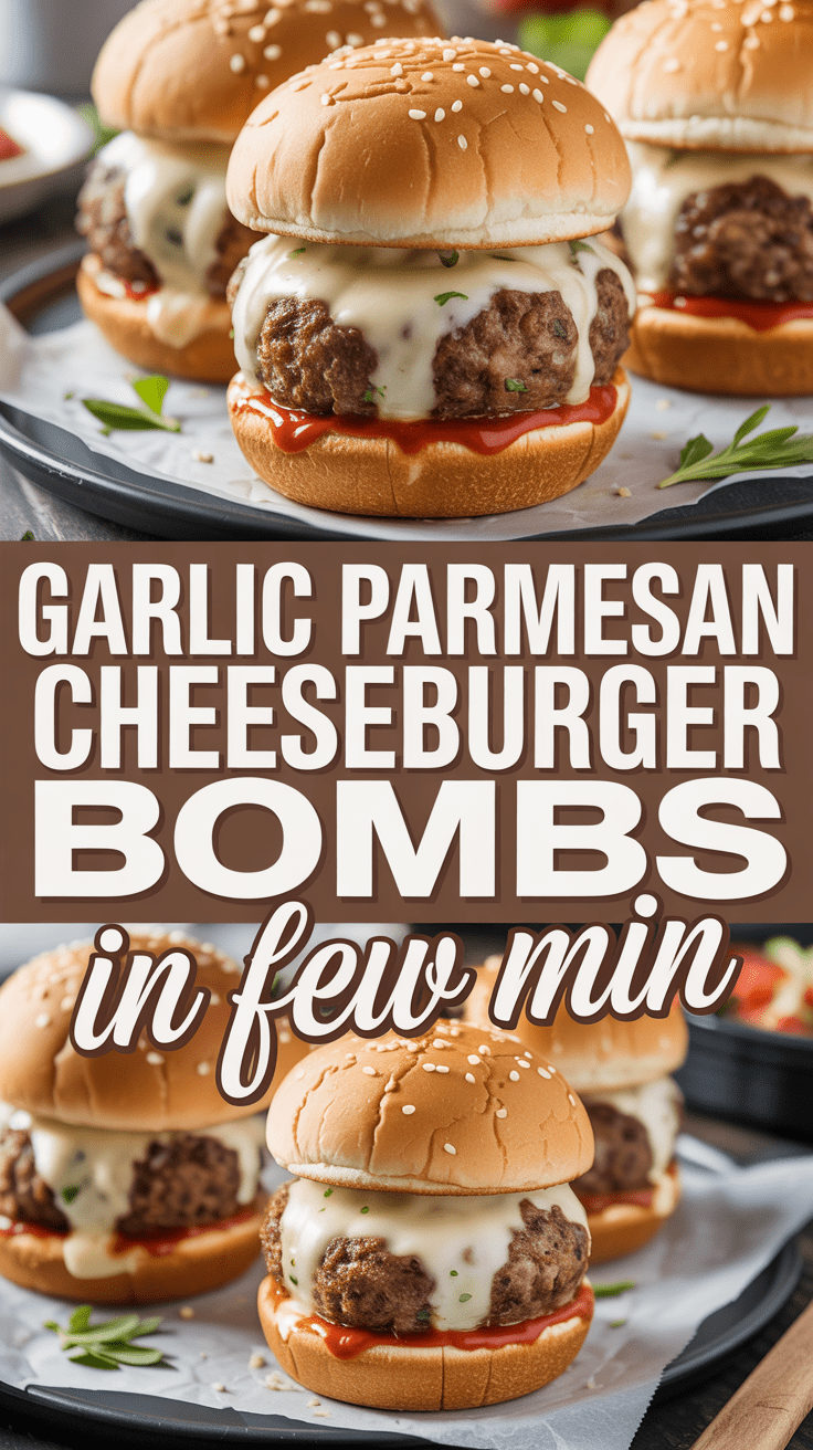 Garlic Parmesan Cheeseburger Bombs