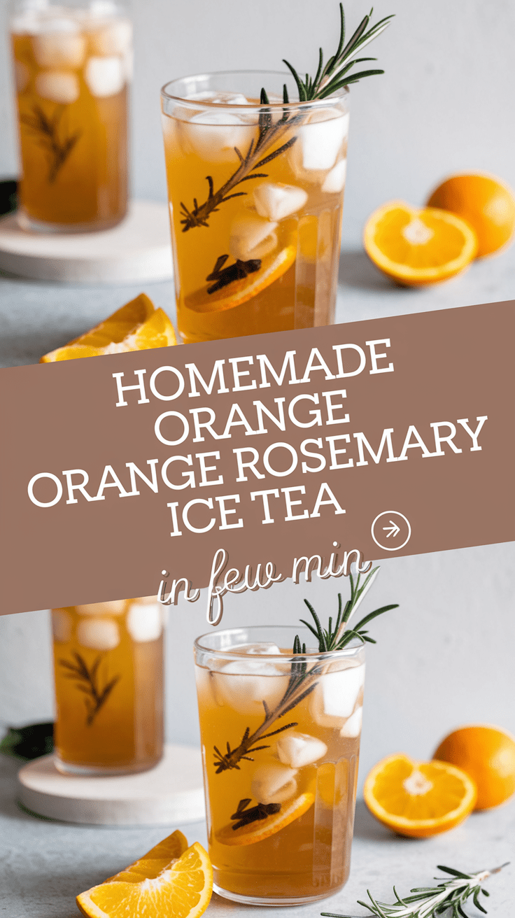 Homemade Orange Rosemary Iced Tea