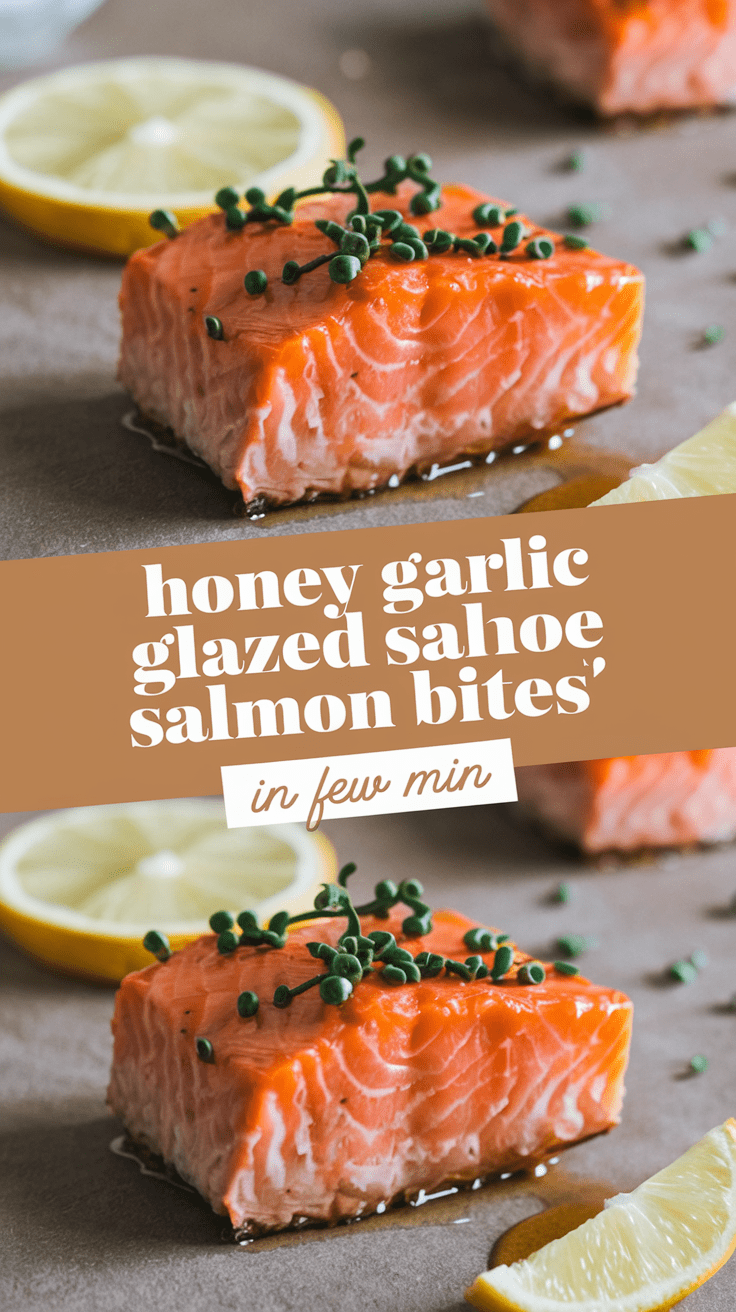 Honey Garlic Glazed Salmon Bites