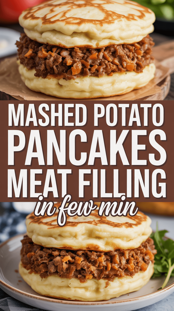 Mashed Potato Pancakes with Meat Filling