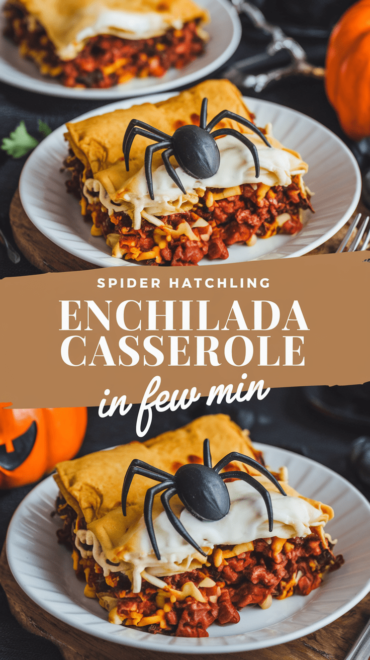 Spider Hatchling Enchilada Casserole