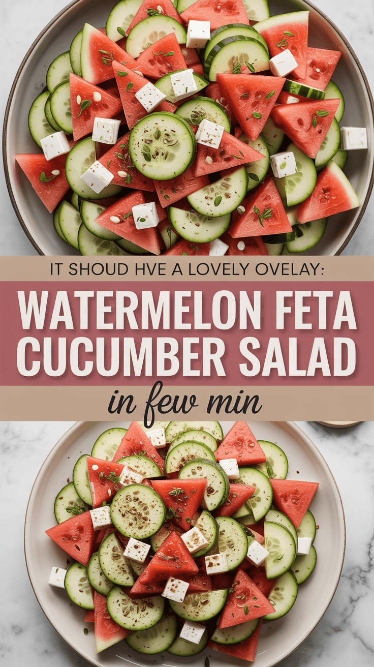 Watermelon Feta Cucumber Salad