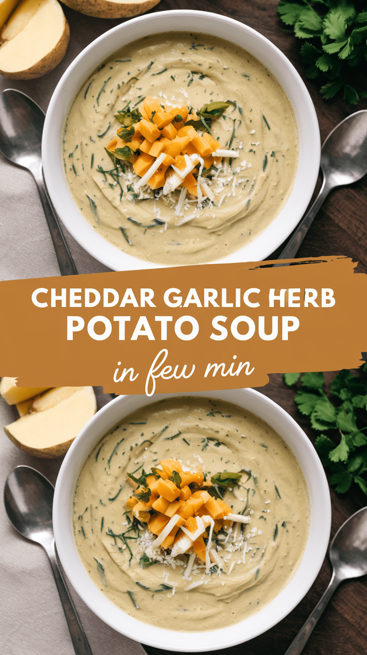 Cheddar Garlic Herb Potato Soup