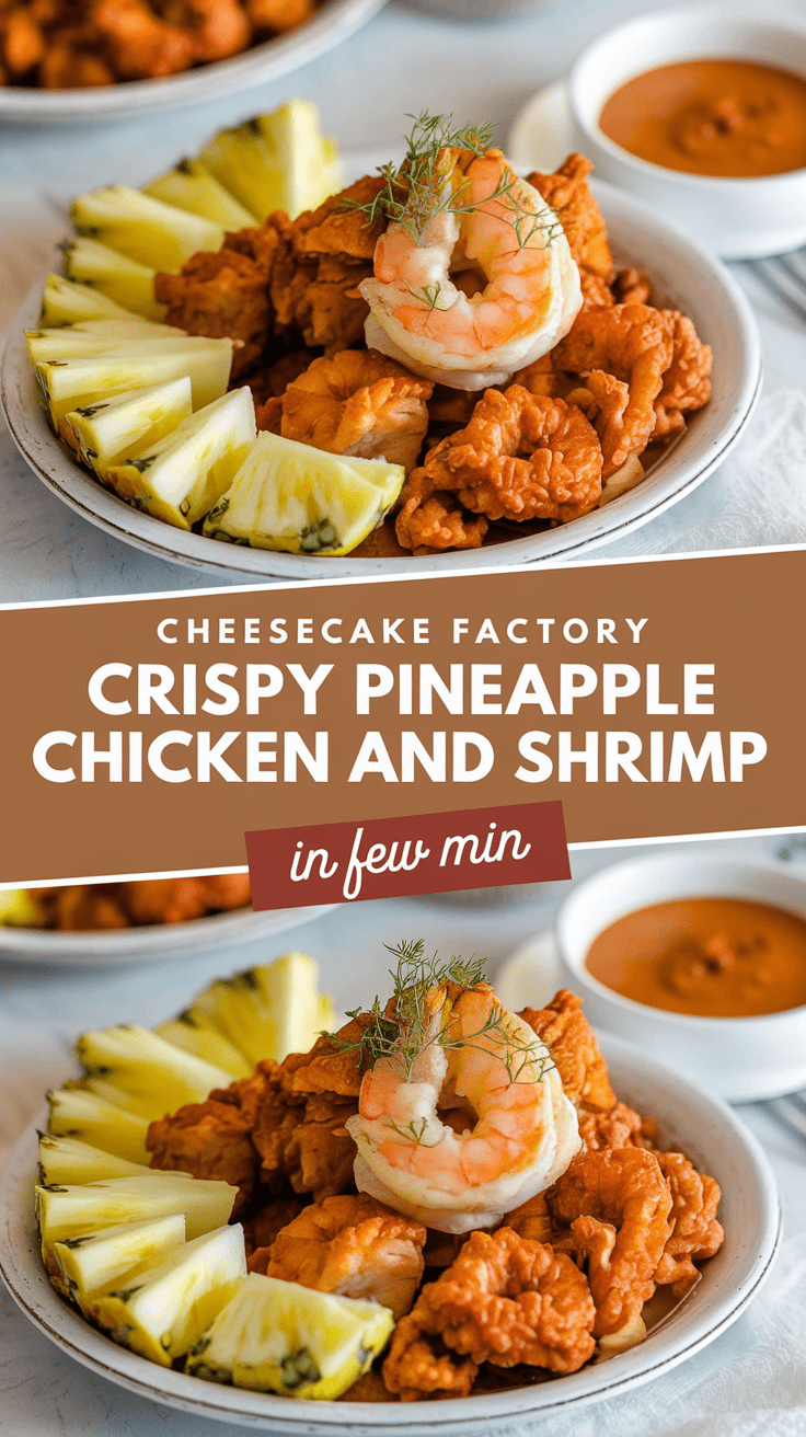 Cheesecake Factory Crispy Pineapple Chicken and Shrimp