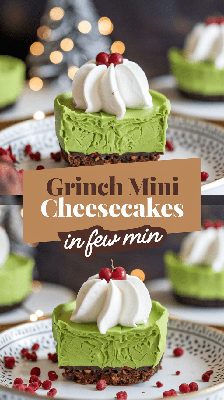 Grinch Mini Cheesecakes