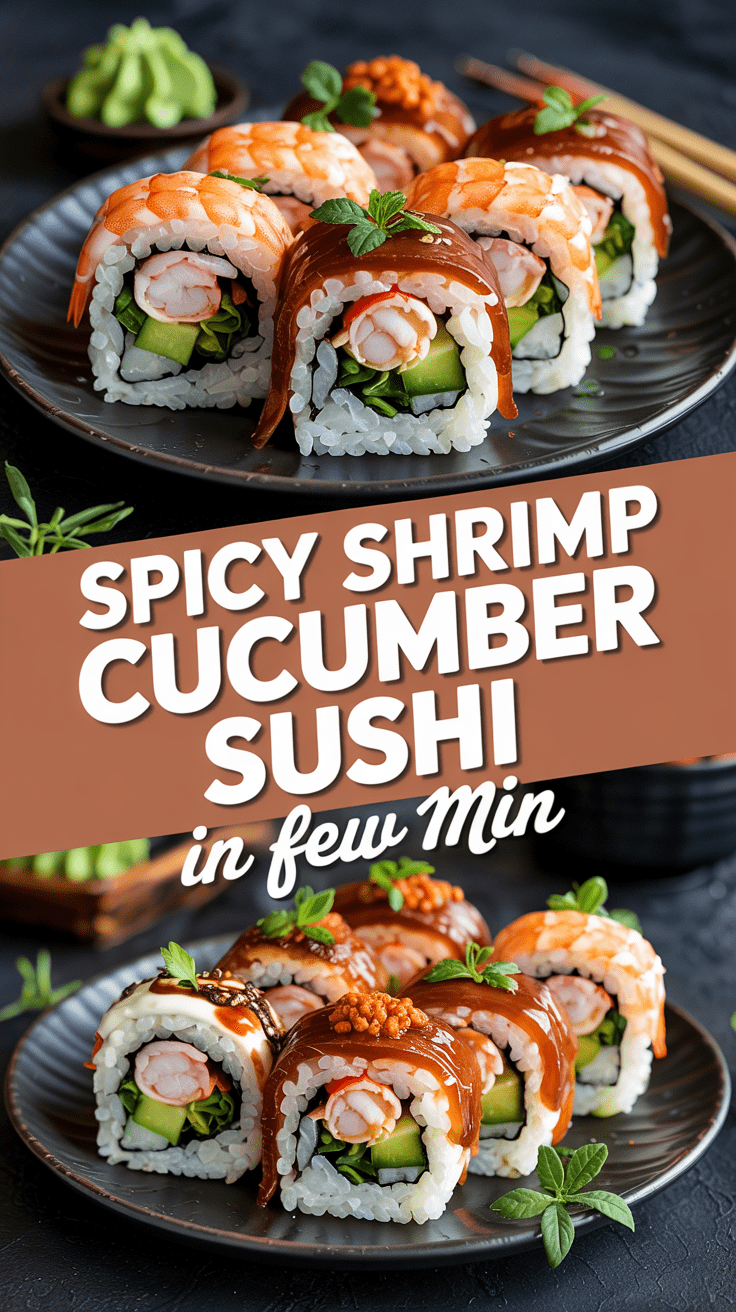 Spicy Shrimp Cucumber Sushi