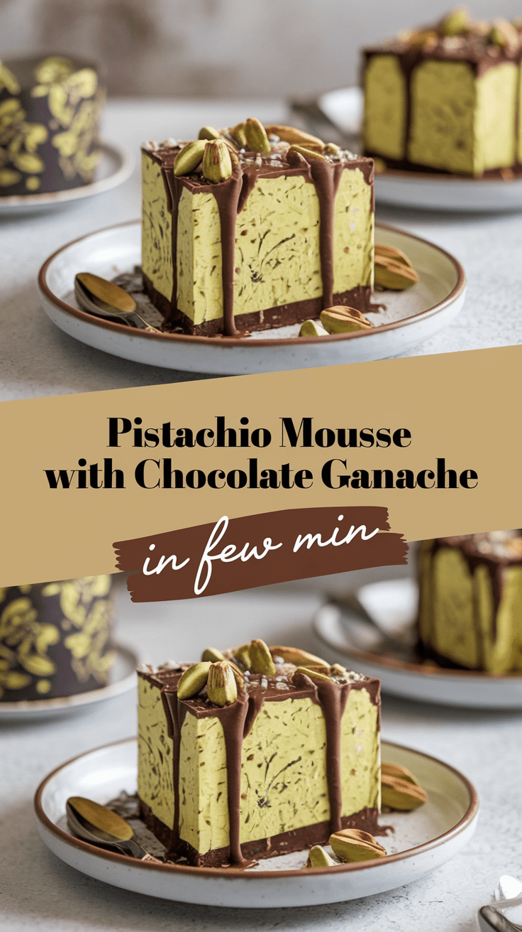 Pistachio Mousse with Chocolate Ganache