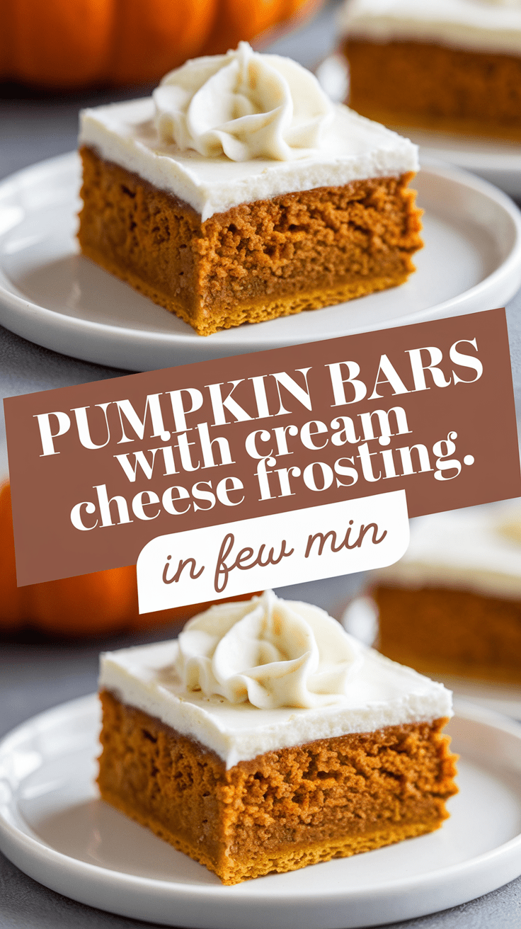 Pumpkin Bars With Cream Cheese Frosting