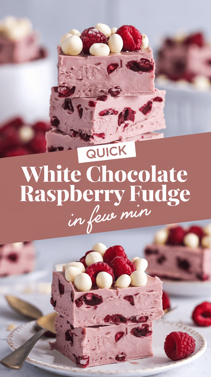 Quick White Chocolate Raspberry Fudge