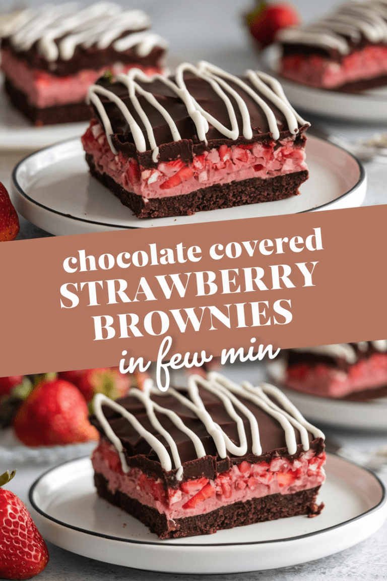Chocolate Covered Strawberry Brownies