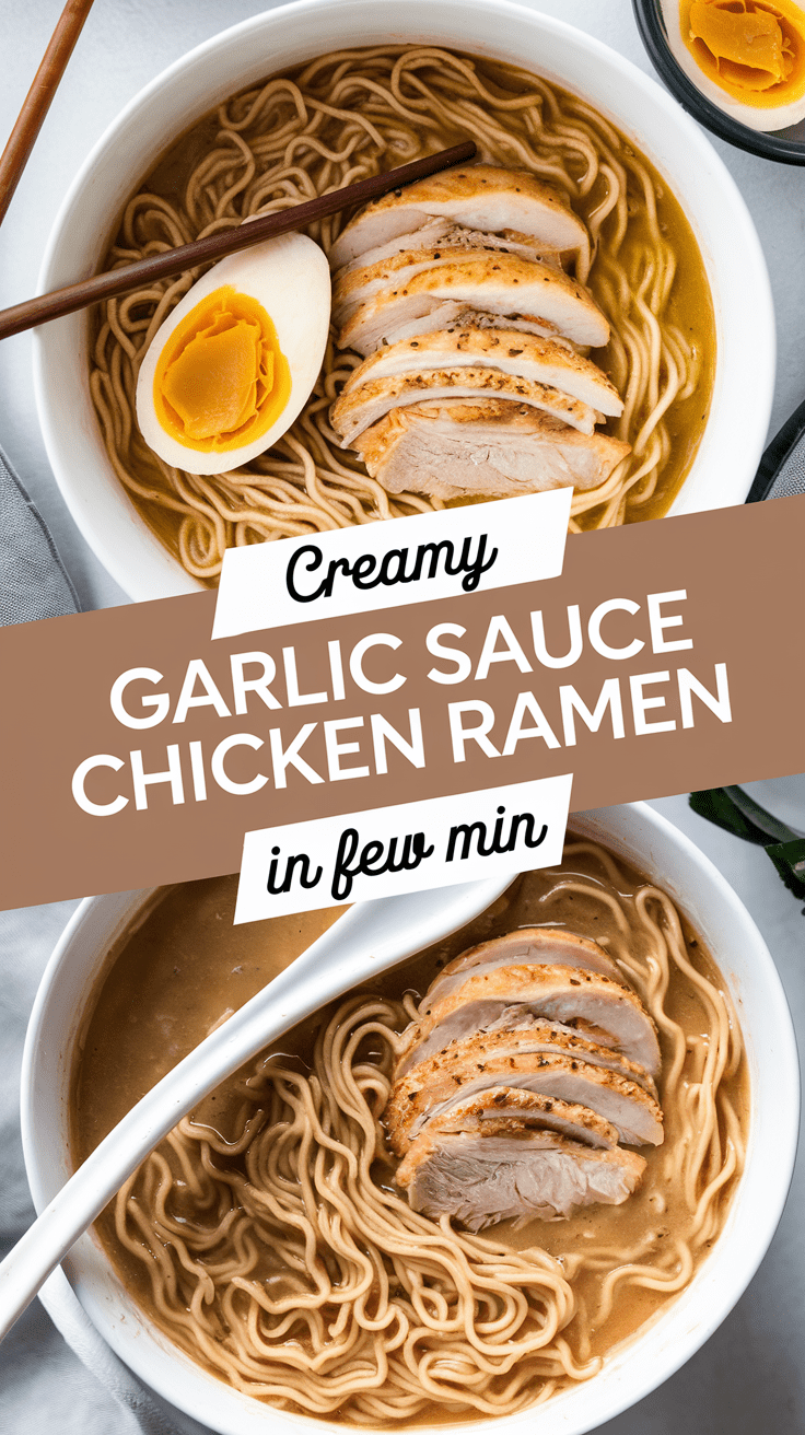 Creamy Garlic Sauce Chicken Ramen