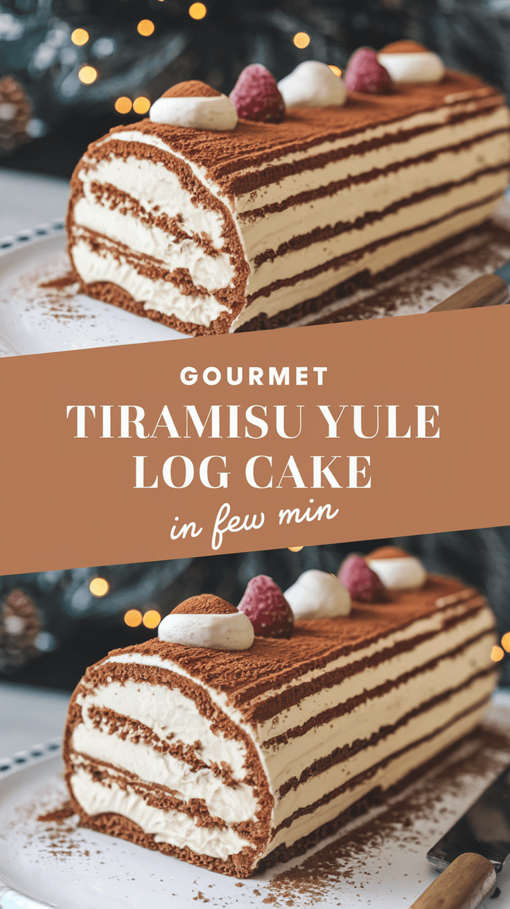 Gourmet Tiramisu Yule Log Cake