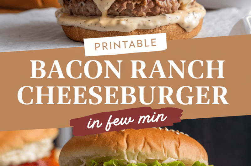 Printable Bacon Ranch Cheeseburger