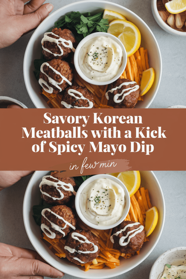 Savory Korean Meatballs with a Kick of Spicy Mayo Dip