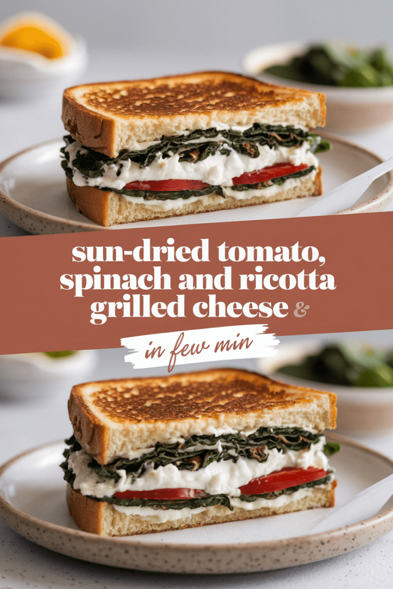 Sun-Dried Tomato, Spinach, and Ricotta Grilled Cheese