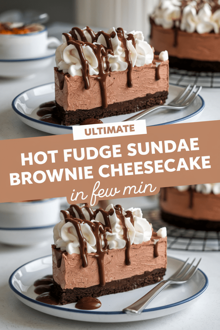 hot fidge brownie sunday cheesecake