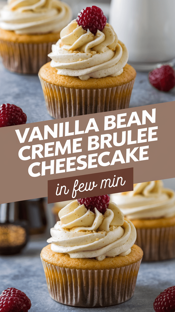 Vanilla Bean Creme Brulee Cheesecake Cupcakes