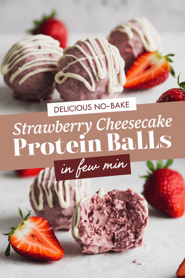 Delicious No-Bake Strawberry Cheesecake Protein Balls