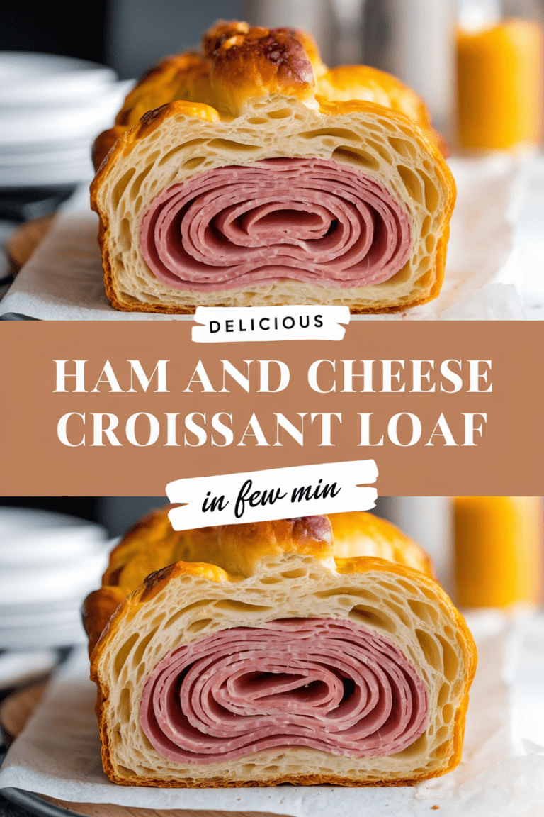 Delicious Ham and Cheese Sourdough Croissant Loaf