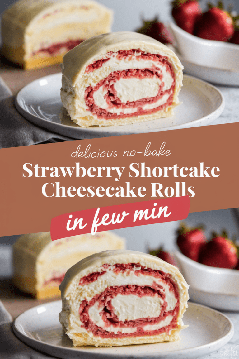 Delicious No-Bake Strawberry Shortcake Cheesecake Rolls