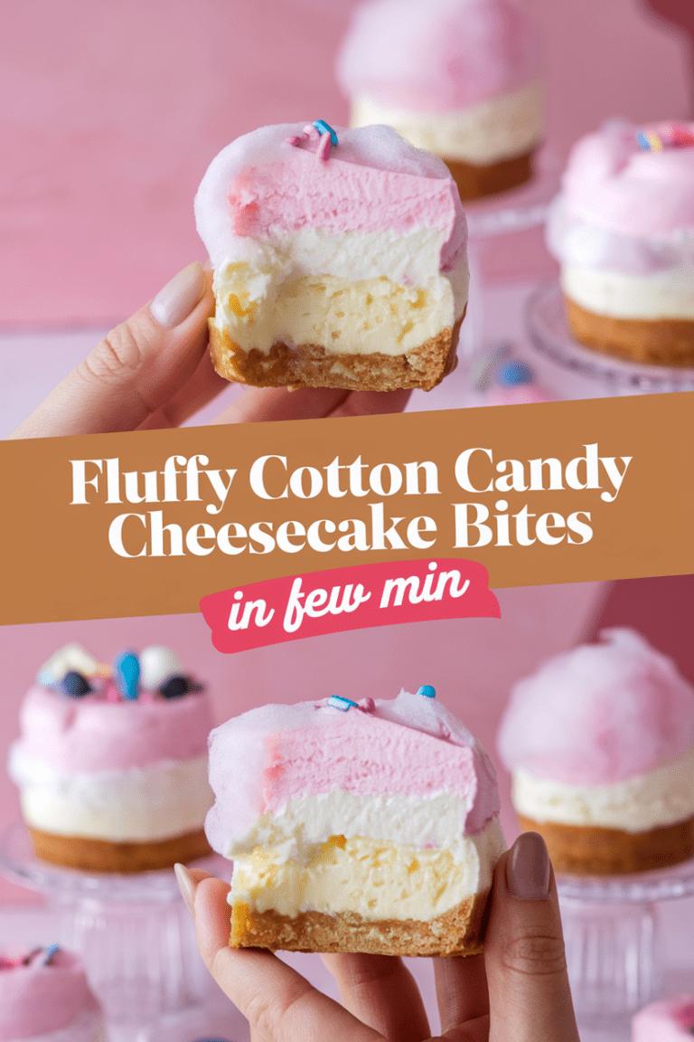 Fluffy Cotton Candy Cheesecake Bites