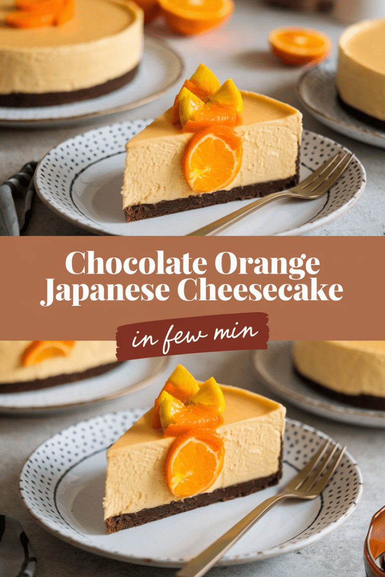 Chocolate Orange Japanese Cheesecake