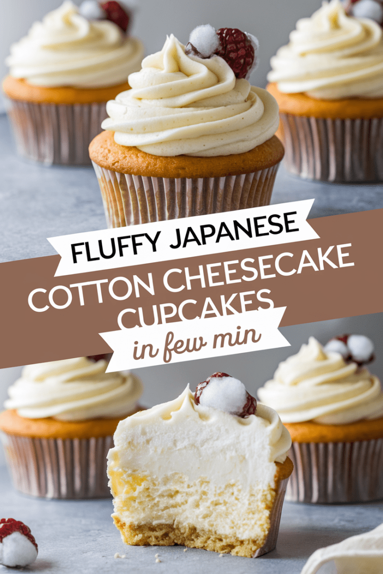 Fluffy Japanese Cotton Cheesecake Cupcakes