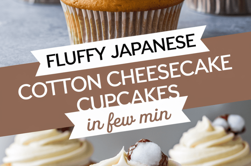Fluffy Japanese Cotton Cheesecake Cupcakes