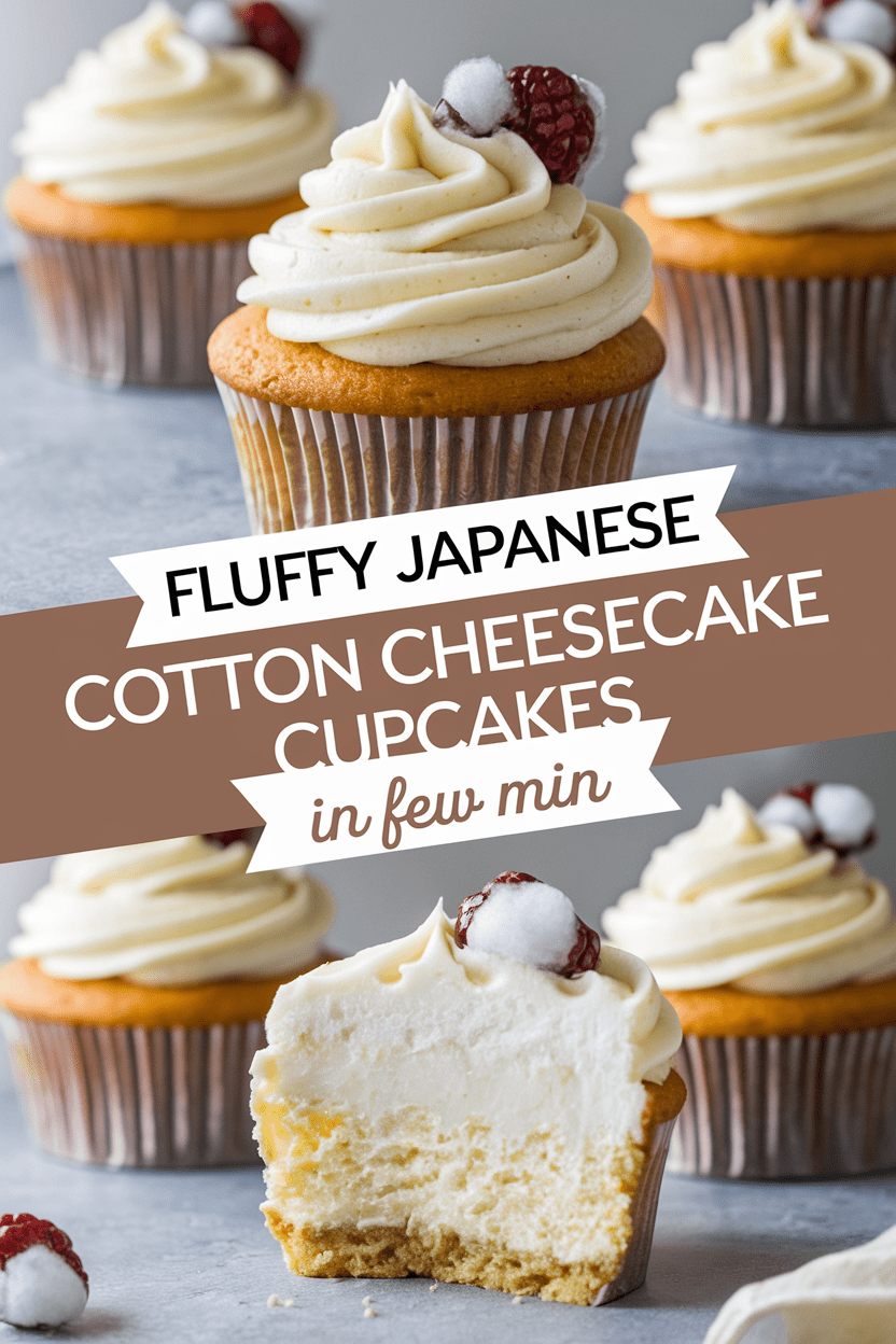 Fluffy Japanese Cotton Cheesecake Cupcakes