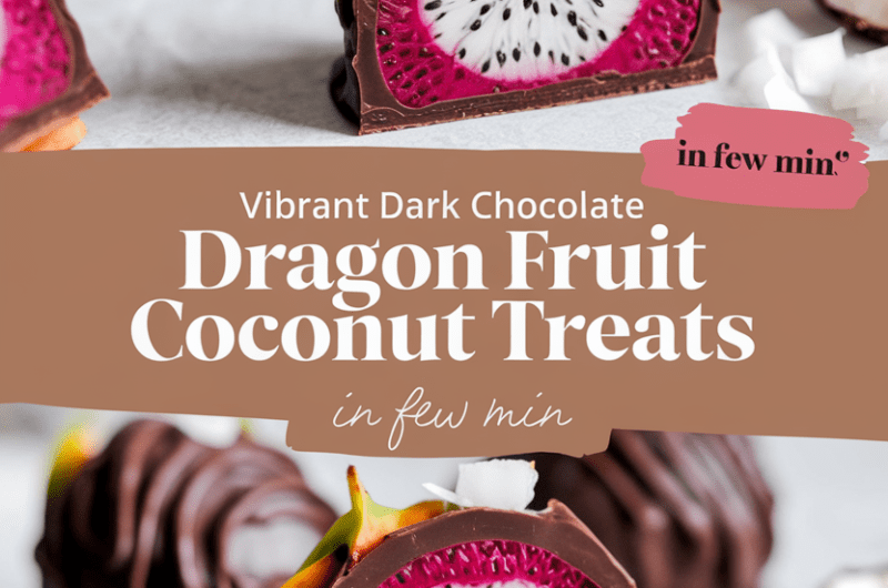 Vibrant Dark Chocolate Dragon Fruit Coconut Treats