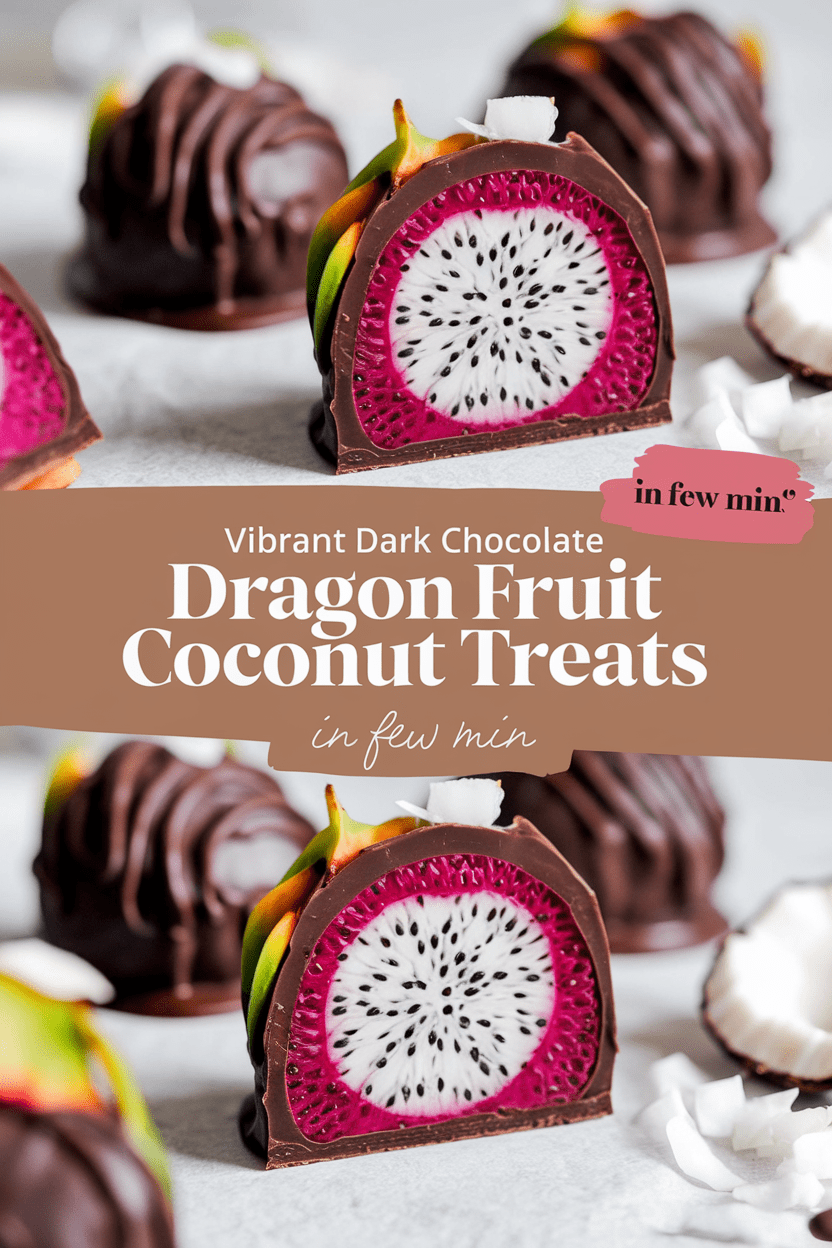 Vibrant Dark Chocolate Dragon Fruit Coconut Treats