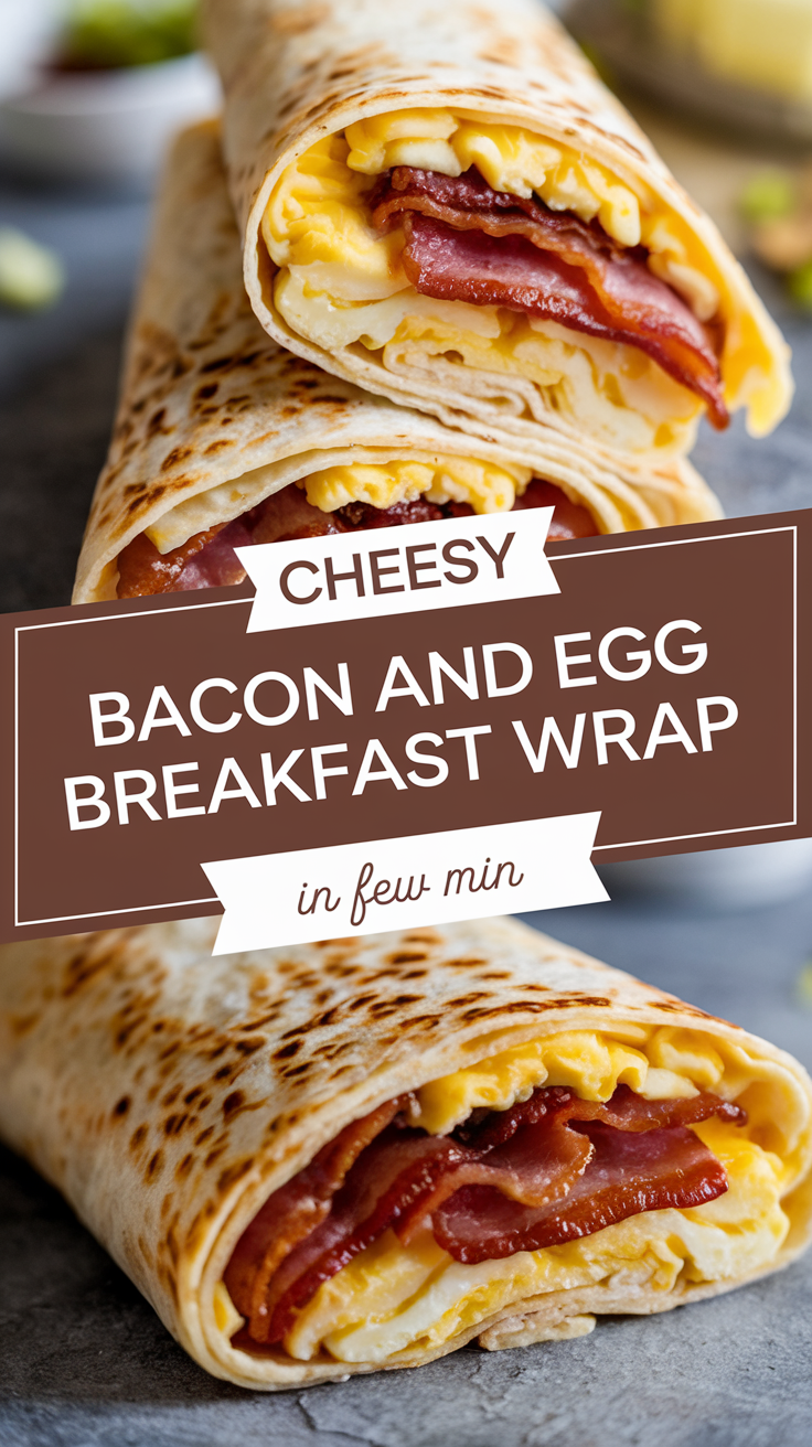 Cheesy Bacon and Egg Breakfast Wrap Recipe