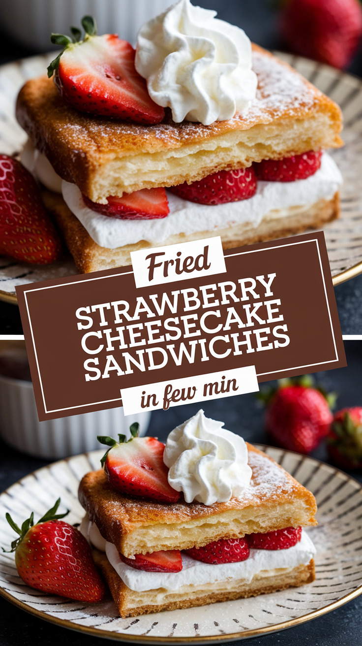 Fried Strawberry Cheesecake Sandwiches