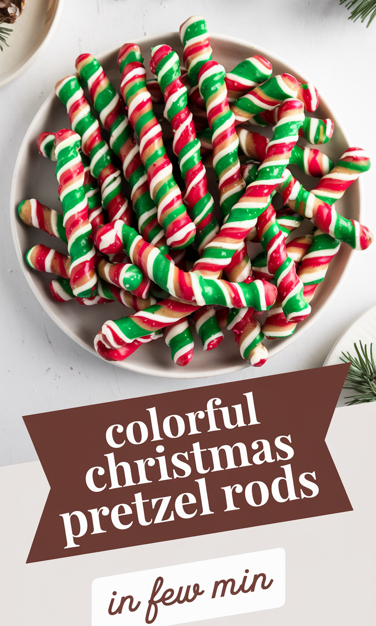 Colorful Christmas Pretzel Rods Recipe
